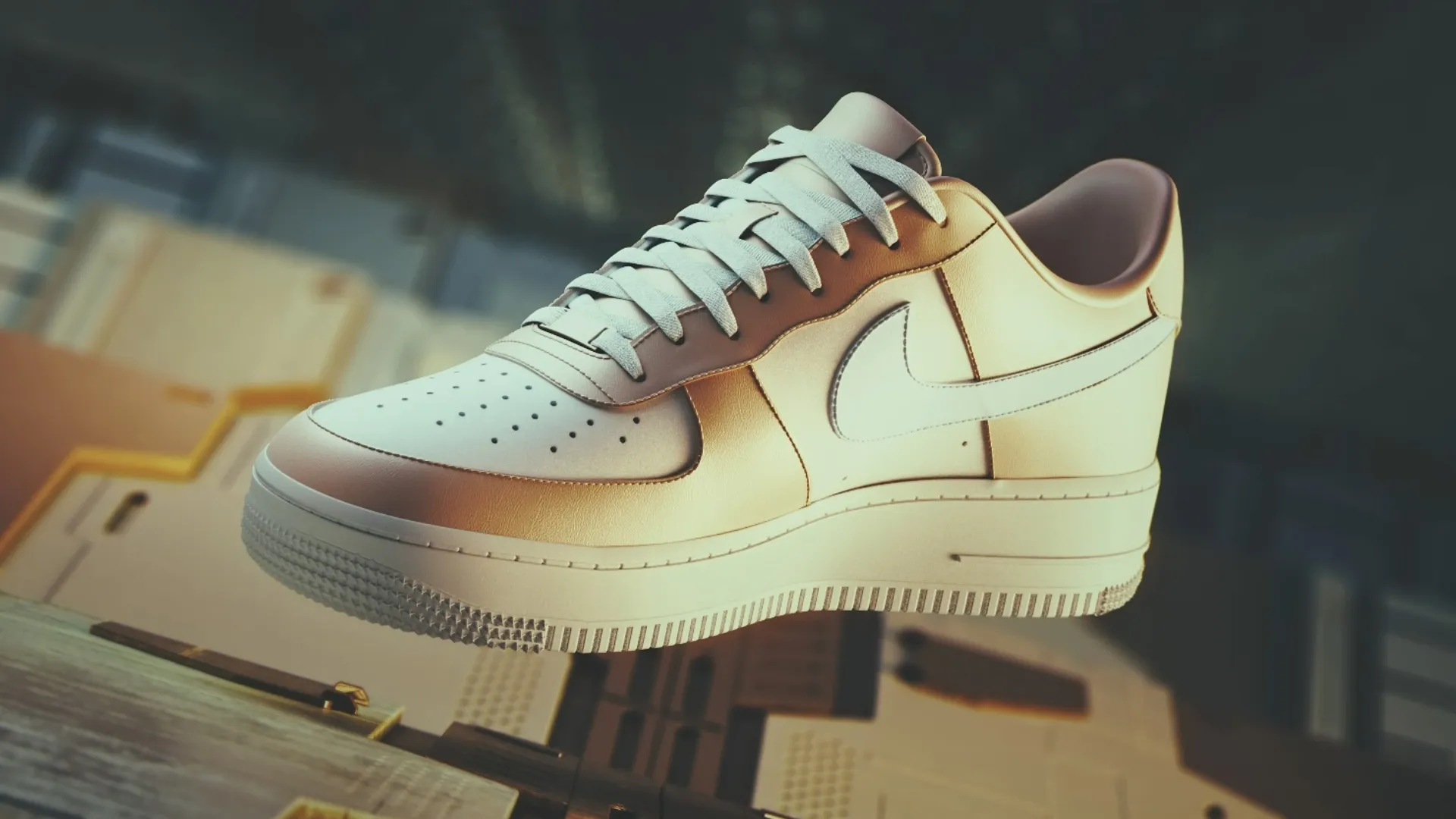 Nike retail store 3D visualization showreel with photorealistic product rendering